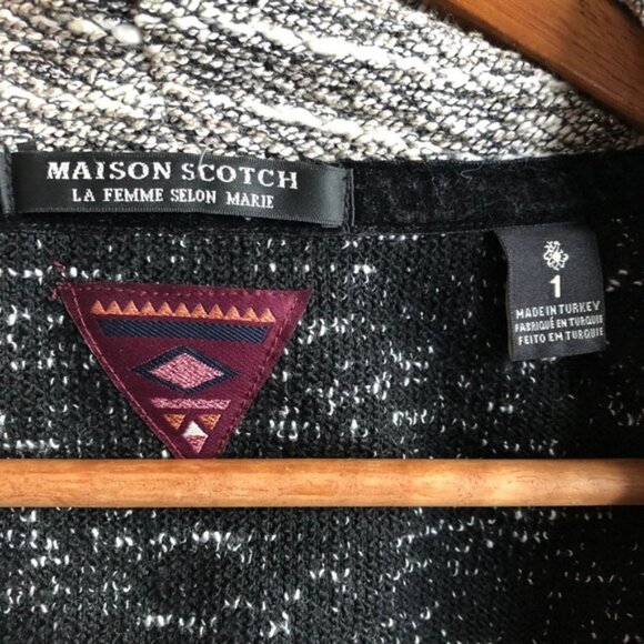 Maison Scotch Hoodie Size 1 Black Heathered Lurex - Picture 12 of 13